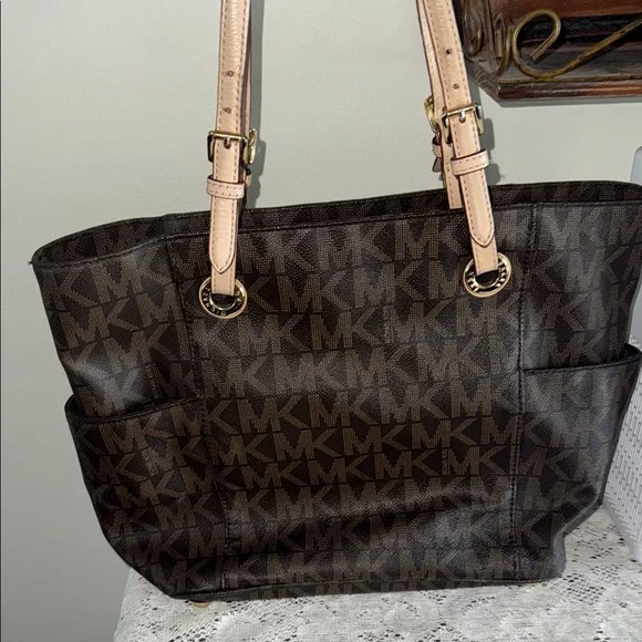 Michael Kors Brown Tote with Signature Monogram - Picture 3 of 15